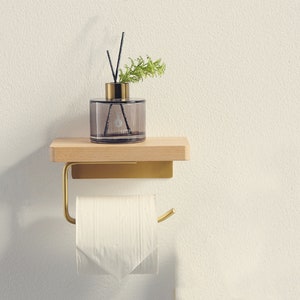 Toilet Paper Holder with Shelf and Storage, LOREINTA Large