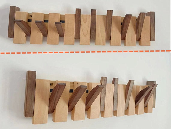 Wall Coat Rack Hanger Piano Art,wood Coat Stand Flip Down Unique