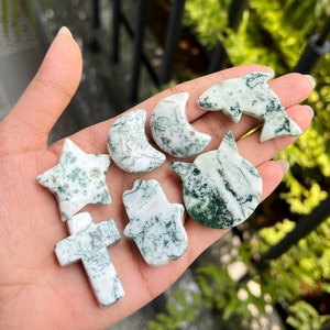 Moss Agate Crystal | Moss Agate Jewelry | Moss Agate Pendant | Healing Jewelry | Healing Crystal | Chakra Crystal | Unique Shapes Moss Agate