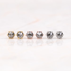Handmade Diamond Earring Stud Set | Choose Silver or Gold Setting| Minimalist Earring | Dainty Earring | Solitaire Earring | Gift For Her