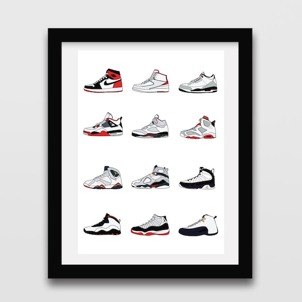 Air Jordan Sneakers 1 - 12 PRINT