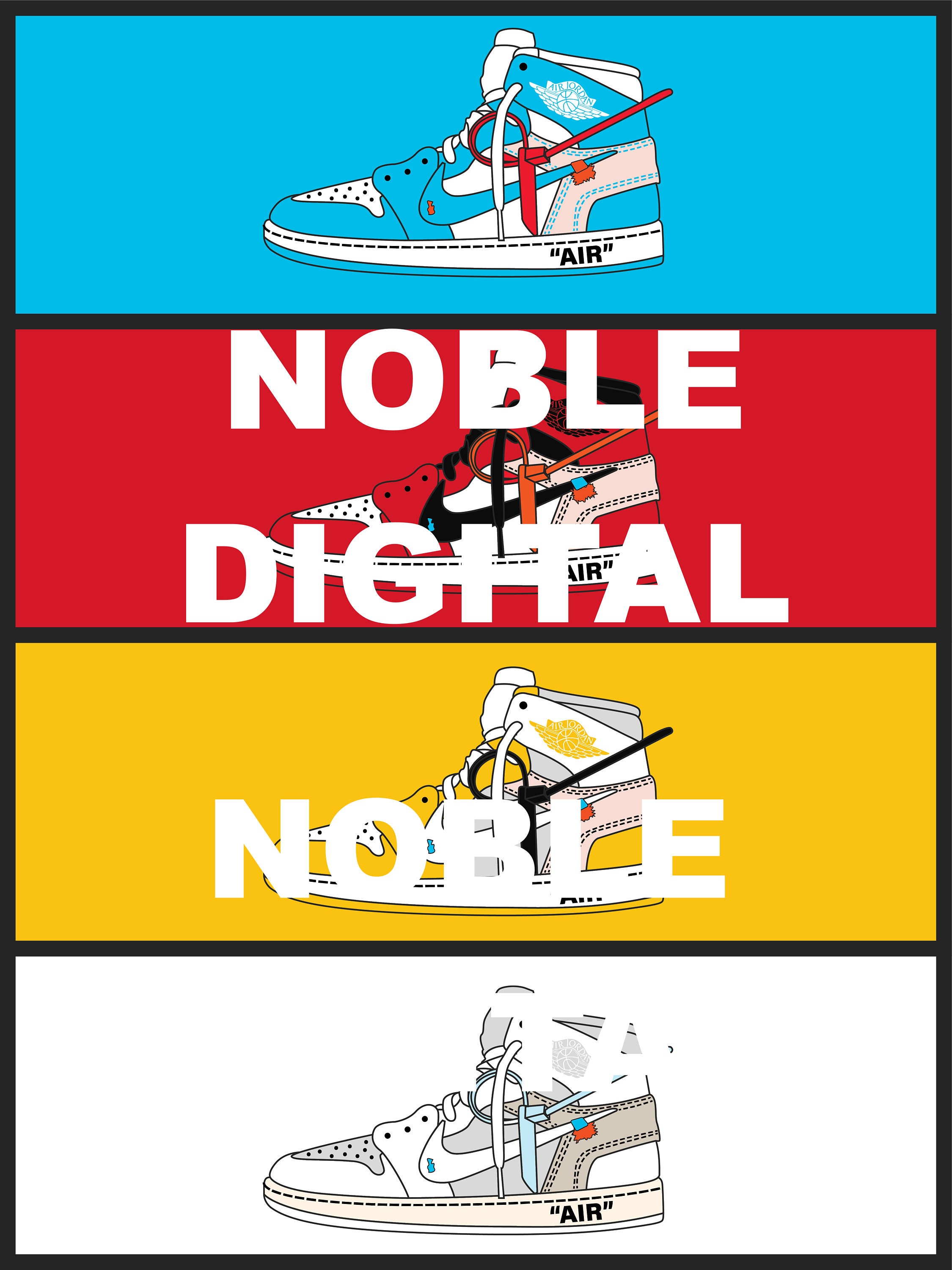 off white jordan 1 cartoon wallpaper