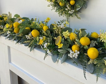 Lemon Garland • Summer Decor for Fireplaces • Lemons • Housewarming Garland • Staircase Decor • Summer Decoration