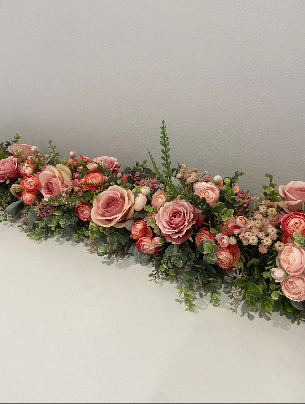 Valentine's Garland • Rose Valentine's Day Mantel • V-day Decor for ...