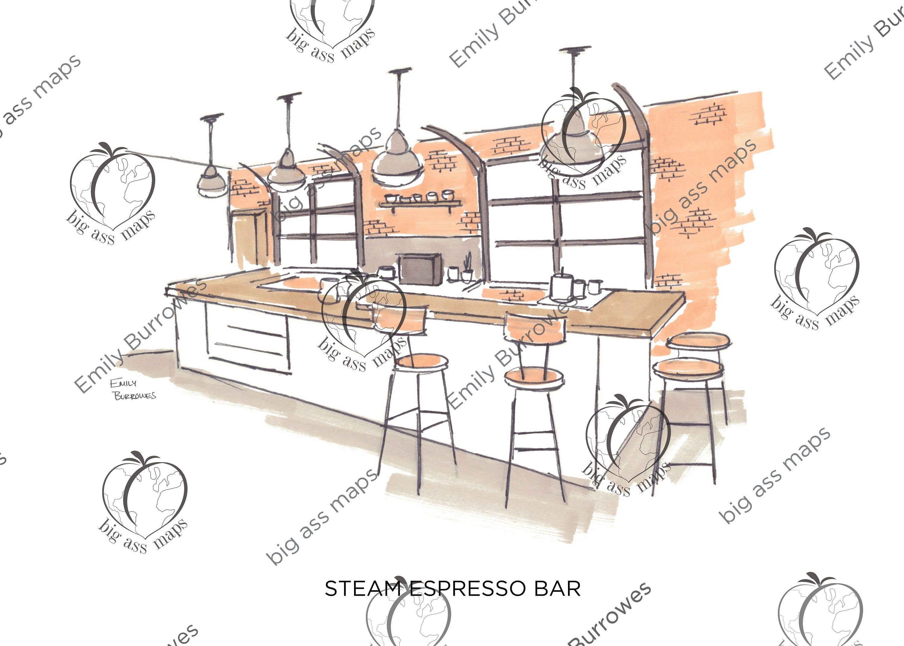 Steam Espresso Bar denver Print Etsy
