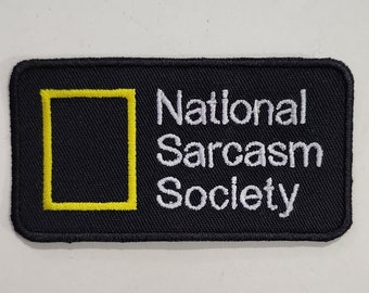 Aufnäher - National Sarcasm Society | Logo Parodie | Statement Patch zum Aufnähen