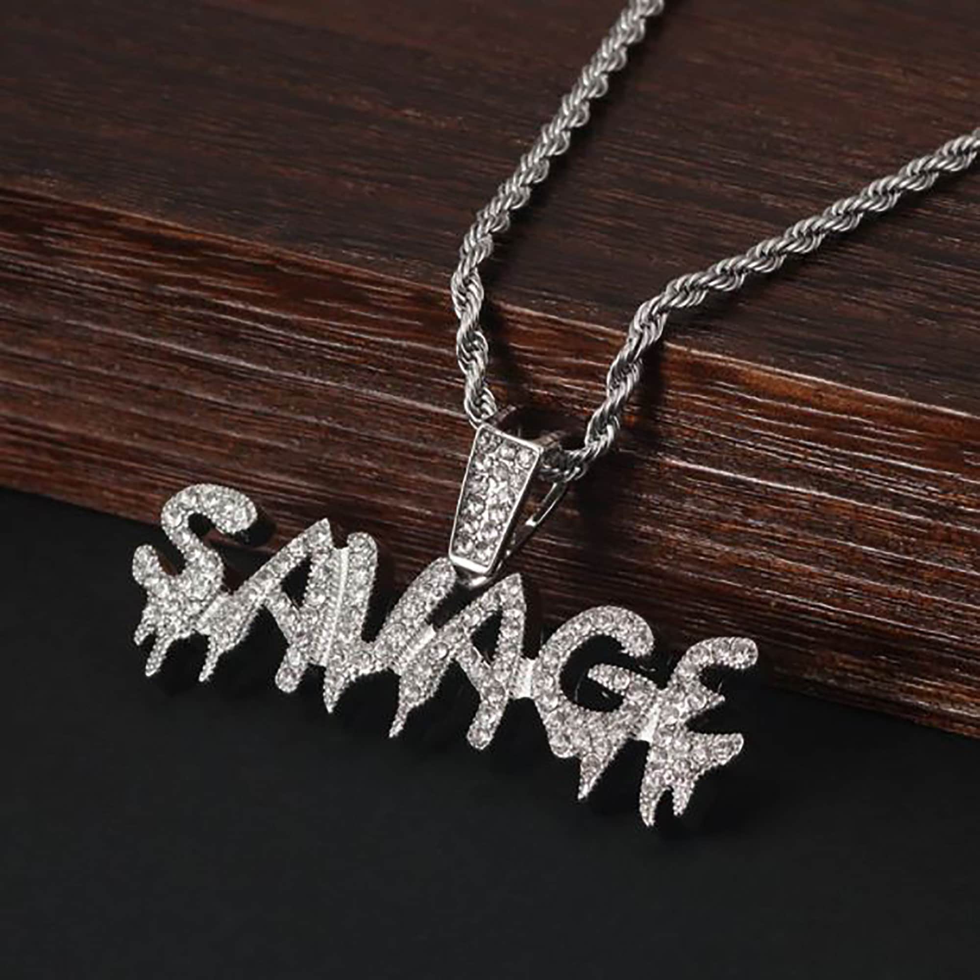 Shiny Ice Out Necklace Link Chain Necklace Bling Bling Etsy