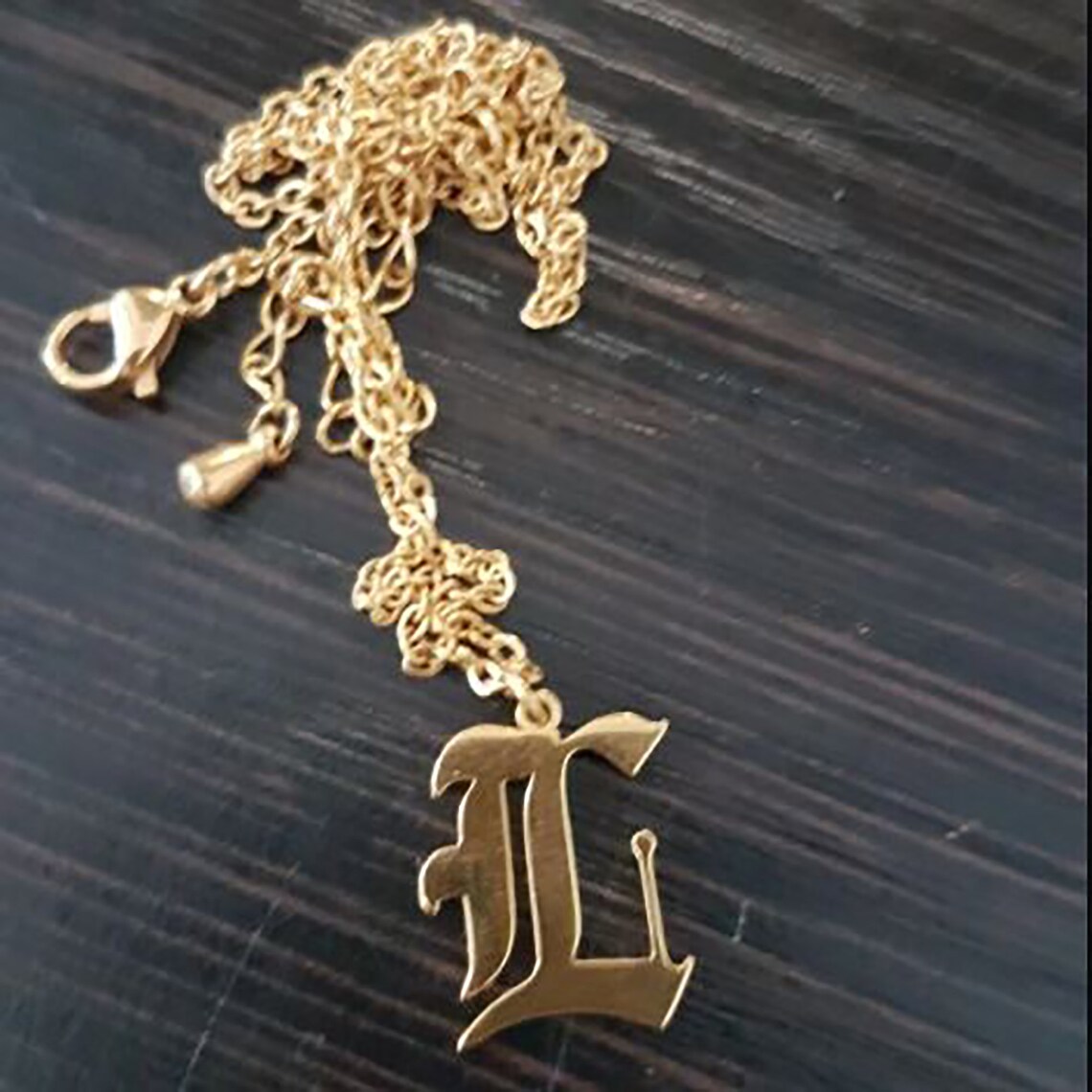 Old English Font Initial Necklace