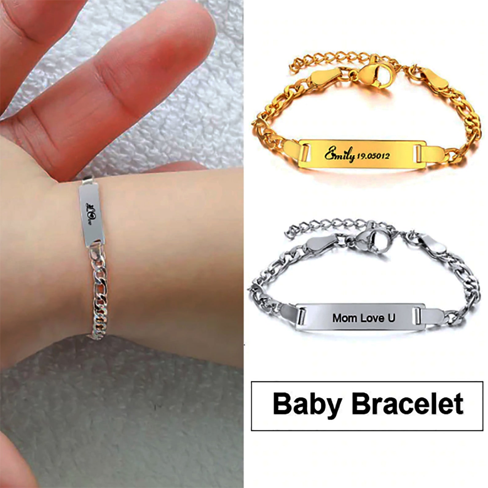 Engraved Baby Bracelet Children Bracelet Pulseiras For Etsy