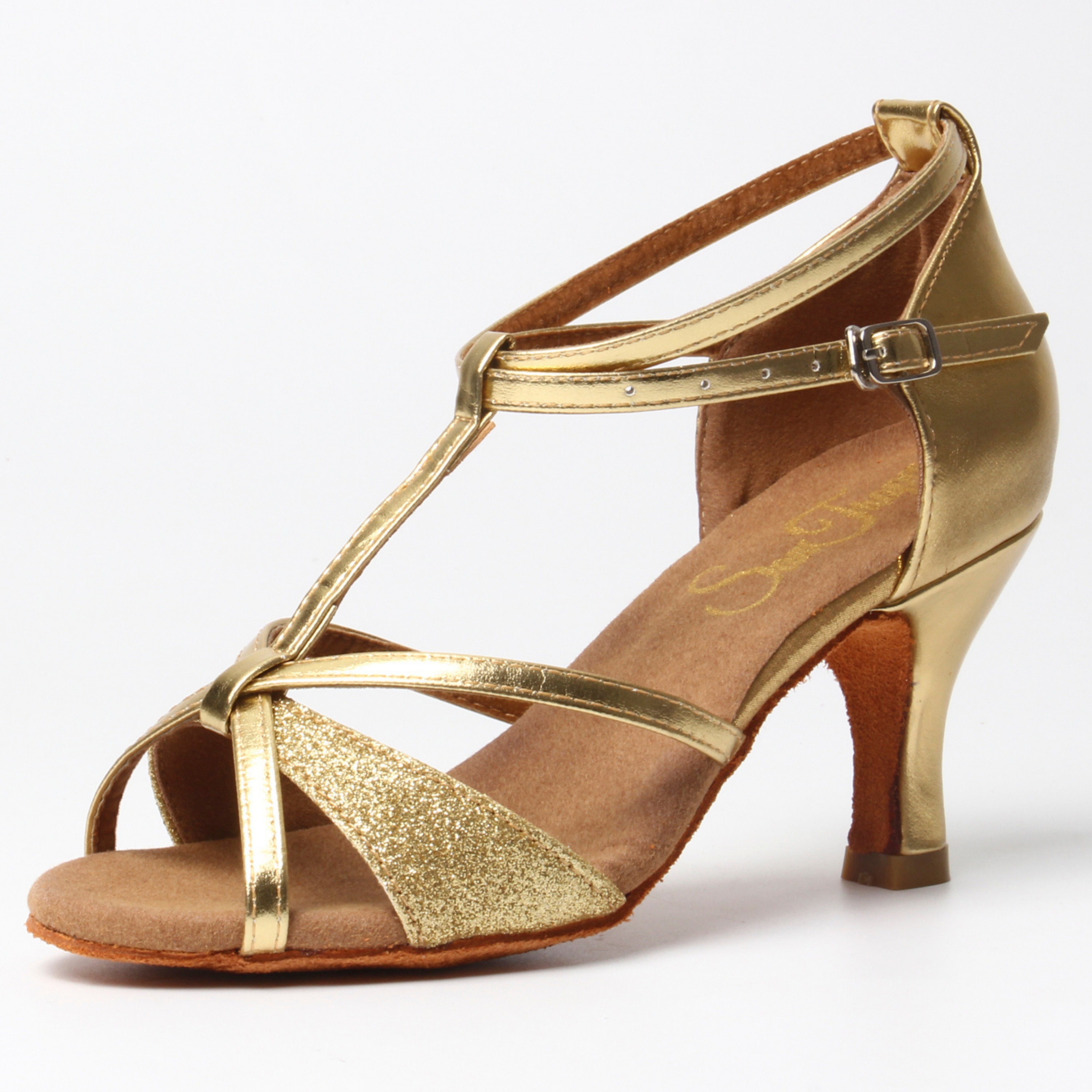 Gold ballroom shoes on sale