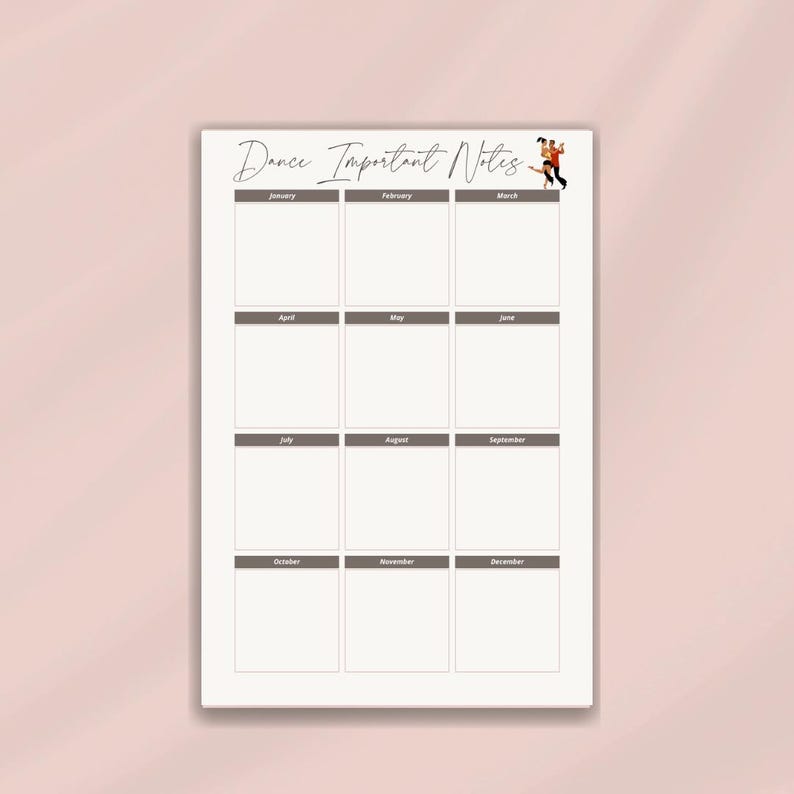 Dance Class Notes: Printable Journal & Planner (PDF Download) - Etsy