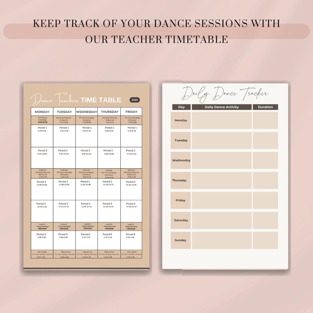 Dance Practice Log: Printable Dance Journal (digital Download) - Etsy