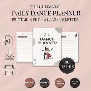 Daily Dance Planner | Digital Dance Journal | Dance Practice Tracker | Dance Routine Organizer | Printable Dance Log | Instant Download