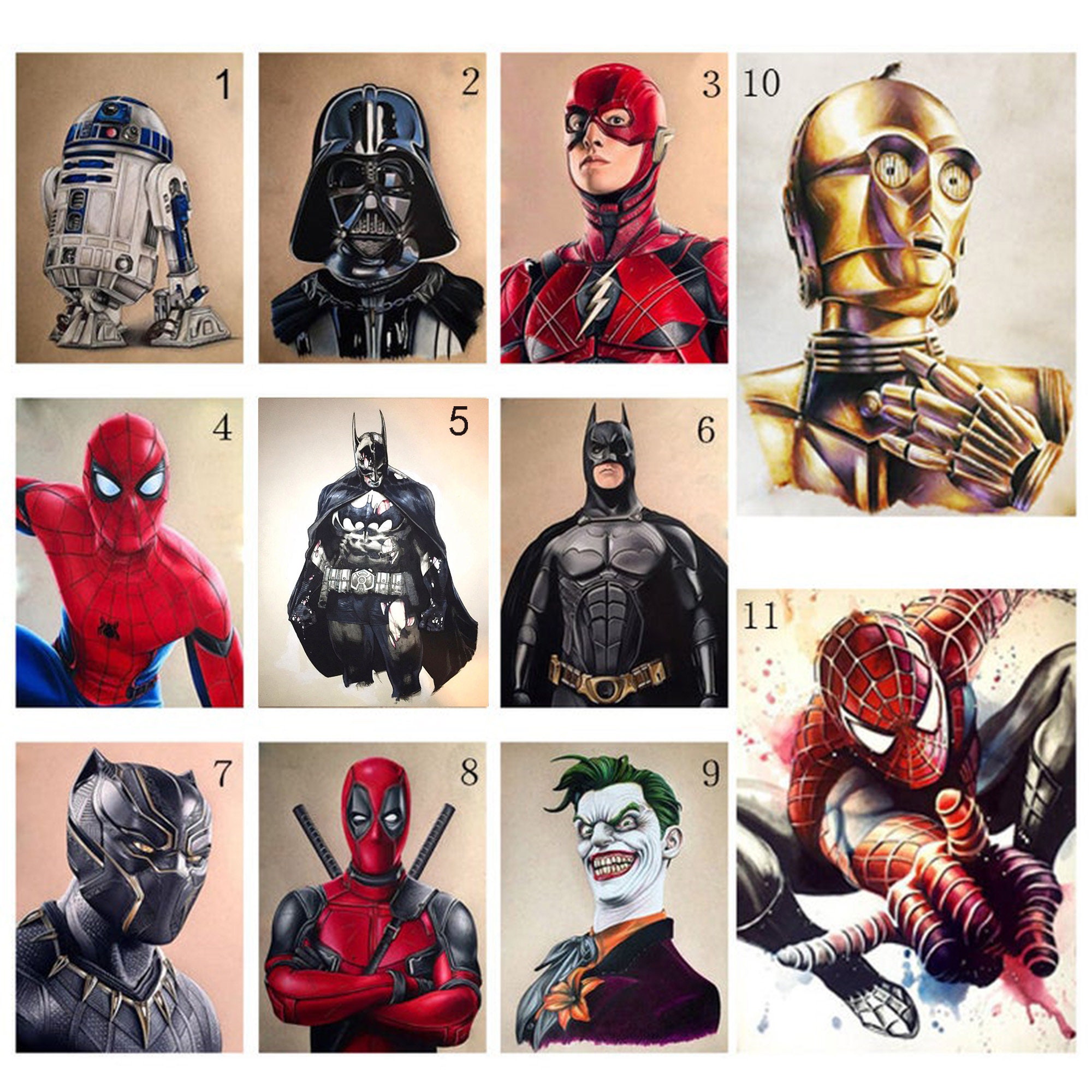 5D DIY Marvel Characters Diamond Painting Kit Complete Set Etsy UK