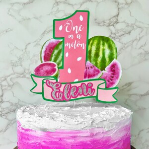 Custom One In A Melon Cake Topper, One In A Melon Cake Topper, First Birthday Watermelon Cake Topper, Watermelon Cake Topper