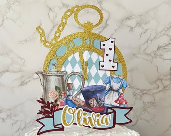 Alice in ONEderland Cake Topper, Alice in Wonderland Cake Topper, Alice Cake Topper, Alice in Wonderland Birthday Decorations , Alice Party