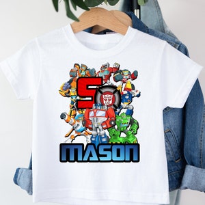 Transformers Birthday Shirt, Custom Transformers Birthday Shirt, Optimus Prime, Bumblebee, Rescue Bots Birthday Shirt, Transformer Party