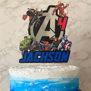 Personalized Superhero Cake Topper: Avengers Birthday Party Decor