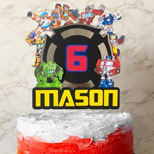 Transformers Cake Topper, Rescue Bots Cake Topper, Transformers Birthday Party, Transformers Birthday Party Decorations, Rescue Bot Decor