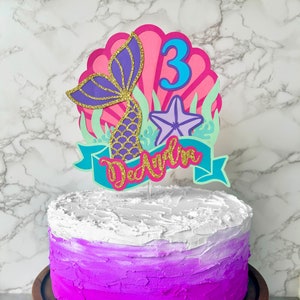 Custom Mermaid Cake Topper, Mermaid Tail Cake Topper, Mermaid Birthday Cake Topper, Mermaid Cake Topper, Mermaid Party Cake Decoration