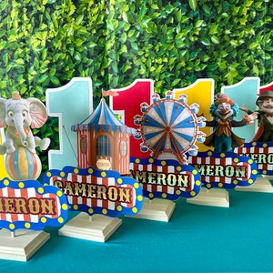 Circus Birthday Centerpiece, Circus Birthday Table Decor, Ferris Wheel, Clown, Circus Tent, Carnival Birthday Centerpiece, Carnival Birthday