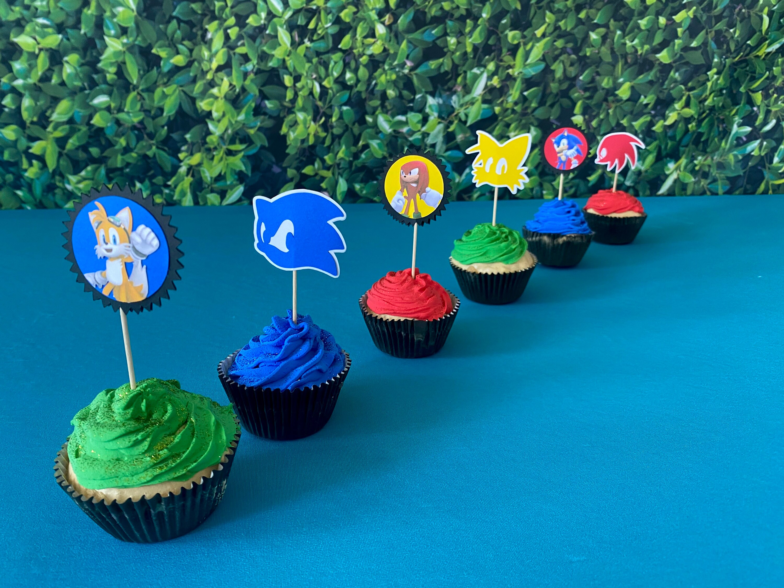 Sonic the Hedgehog Cupcake Toppers Sonic Party Supplies Etsy