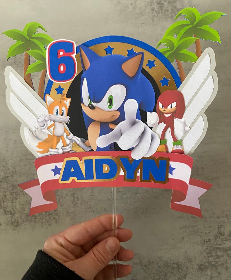 Sonic Cake Topper Sonic the Hedgehog Cake Topper Sonic Etsy