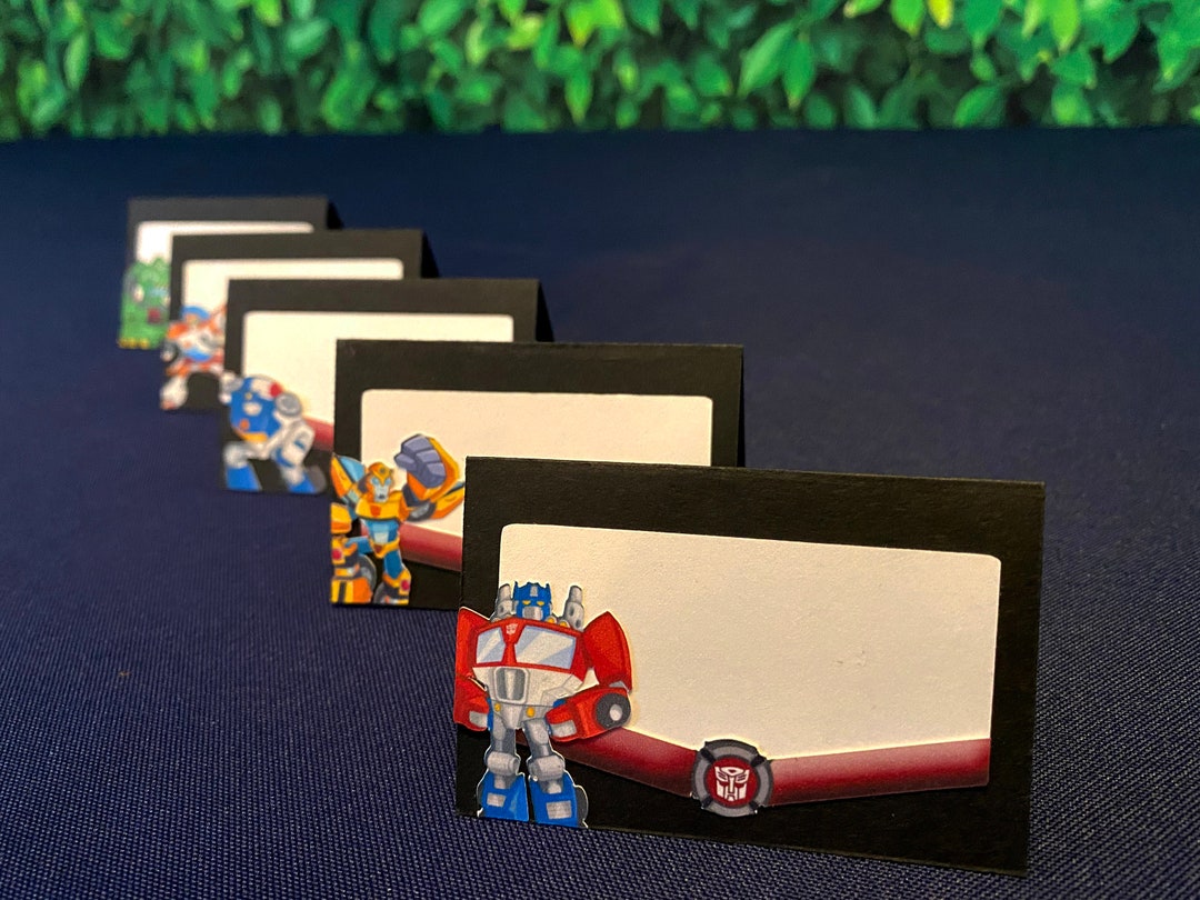 Transformers Rescue Bots Food Labels, Transformers Place Card, Transformers Tent Card ...