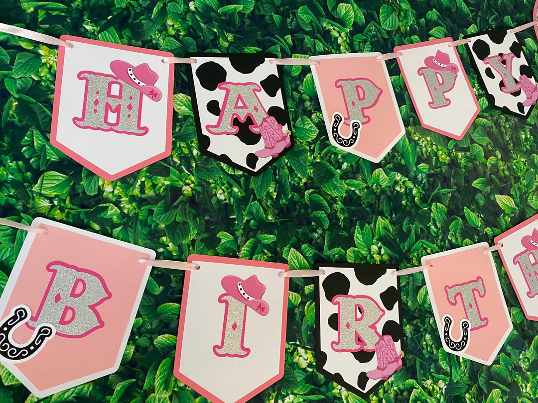 Disco Cowgirl Birthday Party Banner, Disco Cowgirl Birthday Banner ...