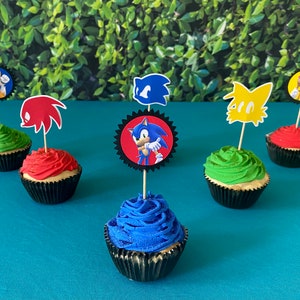 Sonic The Hedgehog Kuchendeckel, Sonic Partyzubehör, Sonic Cake Topper, Sonic Birthday Party, Sonic Partydekoration, Tails, Knuckles
