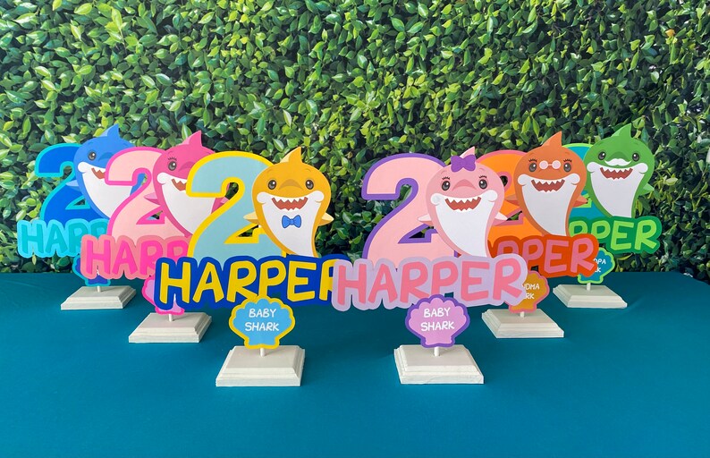 Baby Shark Centerpiece Baby Shark Table Decor Baby Shark Etsy