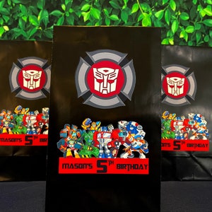 Transformer Rescue Bots Goody Bags, Transformer Favor Bags, Transformer Treat Bags, Transformer Party Bags, Rescue Bots Favor Bag