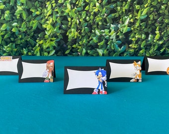 Sonic Birthday Party Food Tents: Handmade Place Cards