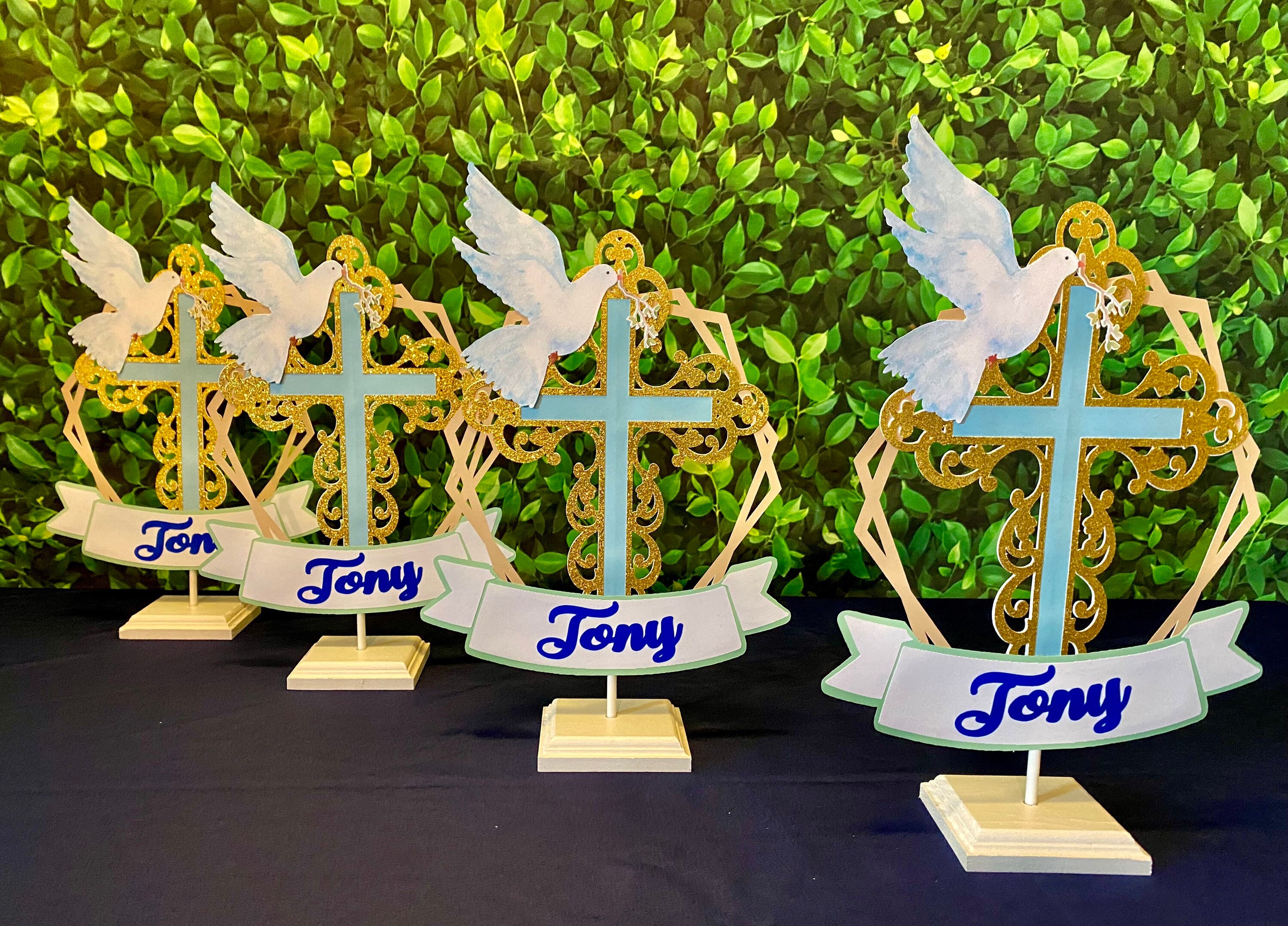 Baptism Centerpiece Baptism Decorations Baptism Party Etsy