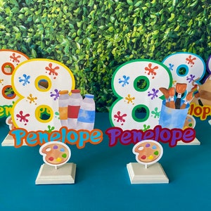 Art Party Centerpiece: Custom Name & Age, Painting Theme