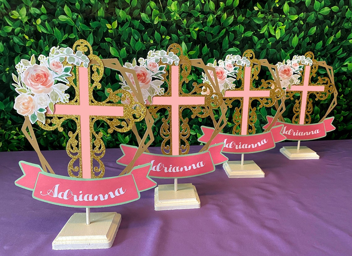 Baptism Centerpiece Baptism Decorations Baptism Party Etsy