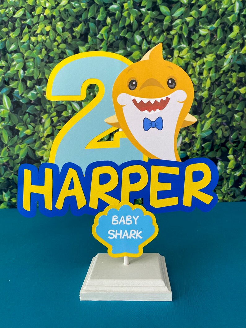 Baby Shark Centerpiece Baby Shark Table Decor Baby Shark Etsy