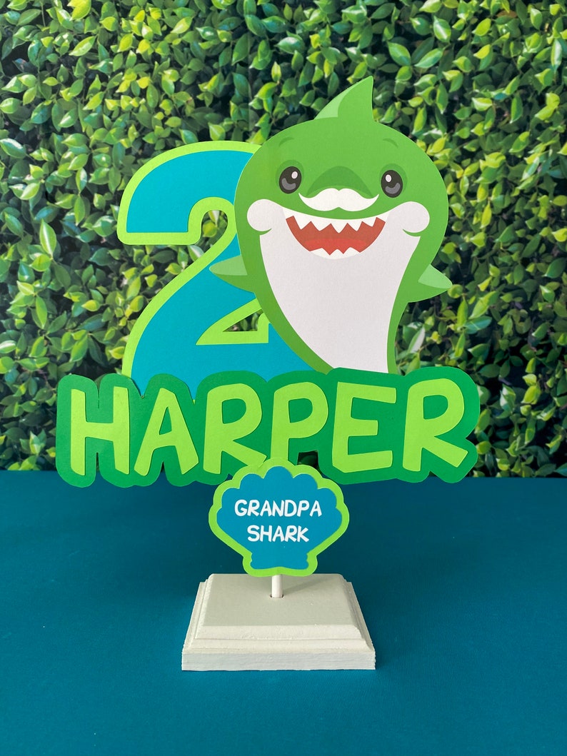 Baby Shark Centerpiece Baby Shark Table Decor Baby Shark Etsy