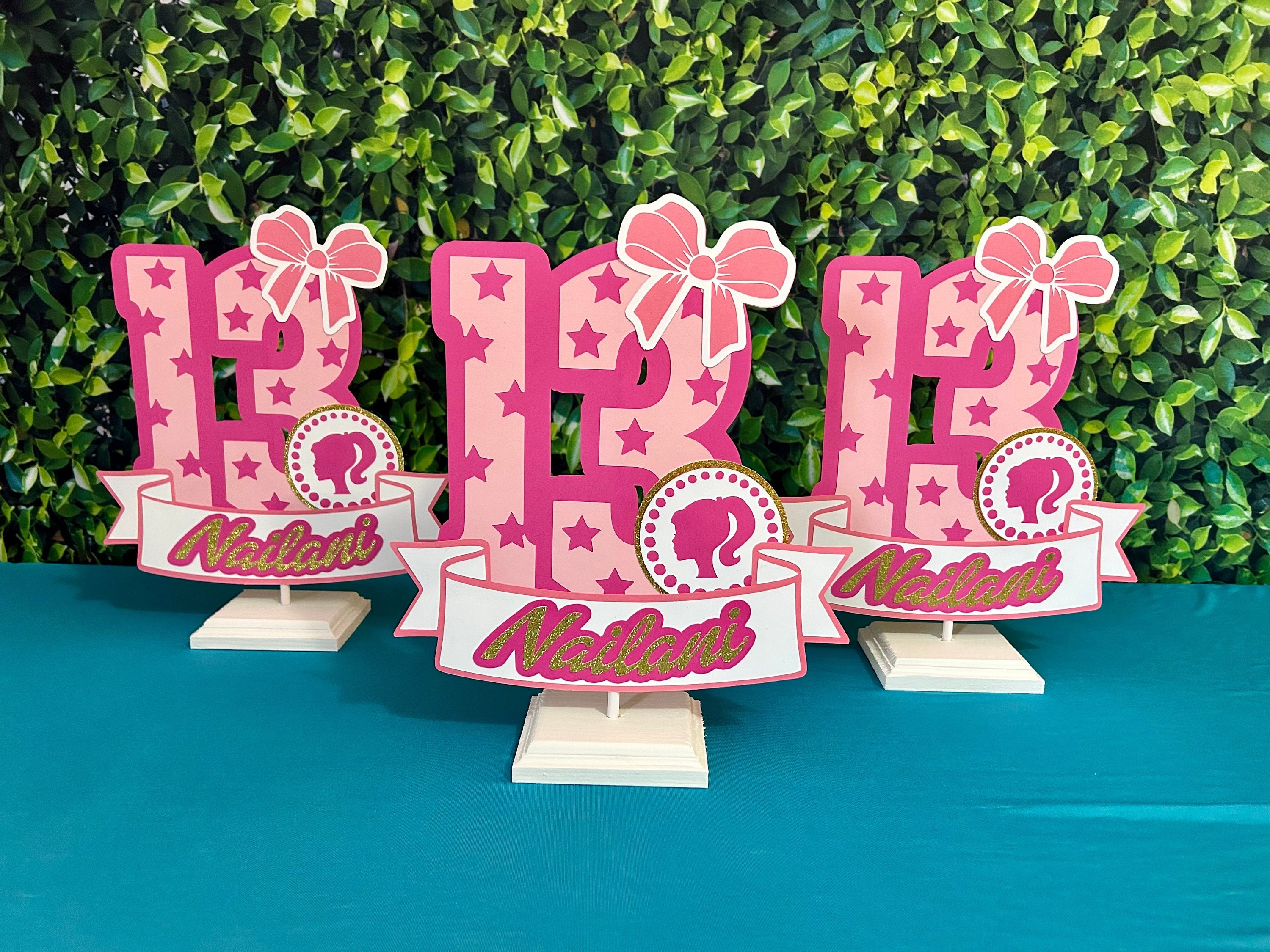 Centros de mesa , decoración y adornos con Barbie para cumpleaños