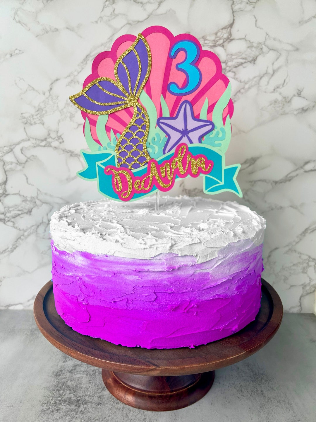 Custom Mermaid Cake Topper Mermaid Tail Cake Topper Mermaid Etsy