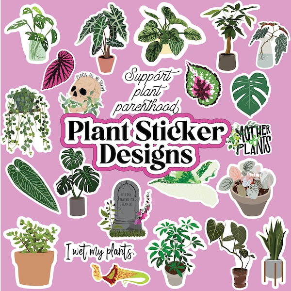 Plant PNG SVG bundle, sticker PNG bundle, printable stickers, sticker designs, plant stickers, sticker downloads, plant clip art