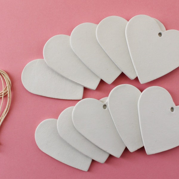 10pk clay heart blank decoration, paint your own decoration