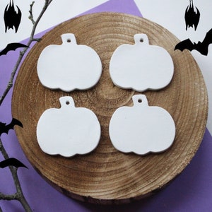 4pk Blank Halloween pumpkin decorations - paint your own clay decorations