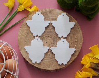 4pk Big chick blank decoration - paint your own easter decoration