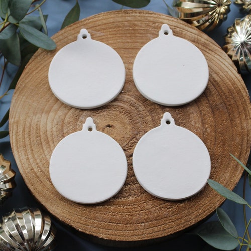 10pk Blank Clay Bauble Paint Your Own Decoration Etsy