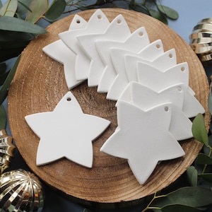 8pk Blank clay 10cm star, paint your own decoration