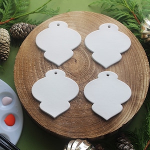4 pk Moroccan blank bauble, paint your own clay decoration