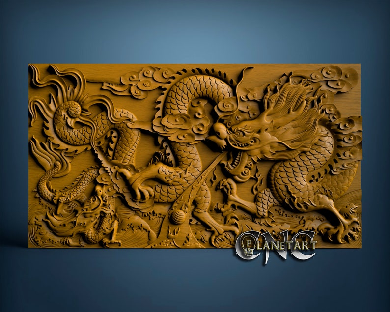 Dragon 3D STL Model CNC Router Engraver Artcam Aspire CNC - Etsy Canada