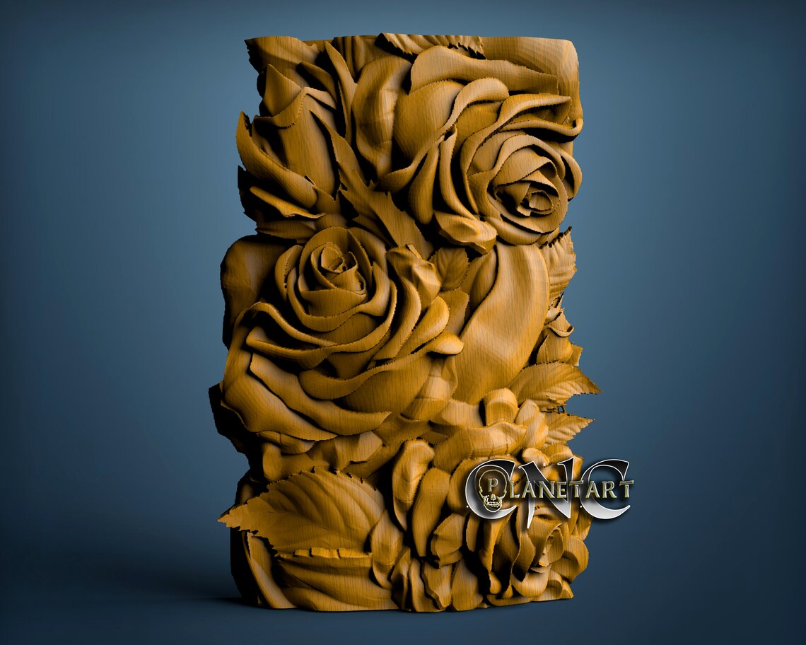 Roses 3D STL Model CNC Router Engraver Artcam Aspire CNC - Etsy Australia