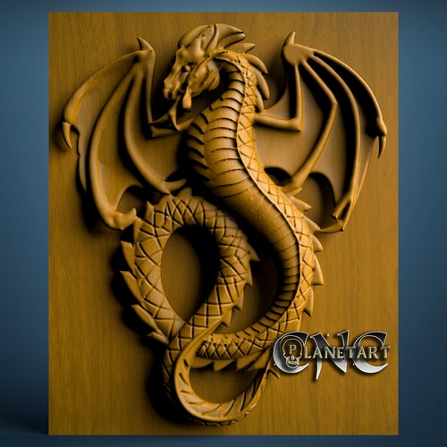 Dragon 3D STL Model CNC Router Engraver Artcam Aspire CNC - Etsy